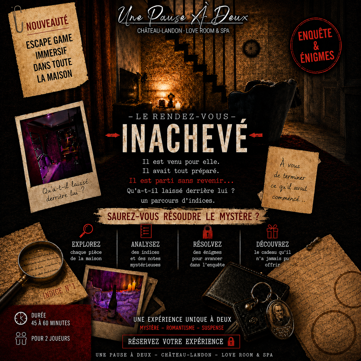 escape game couple 77 Une Pause à Deux à Château-Landon